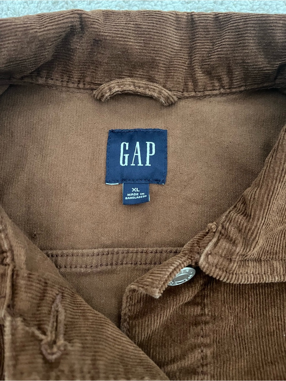 Gap Women's Brown Puff Sleeve Icon Corduroy Trucker Jacket Size XL Y2K 90s - Picture 4 of 11